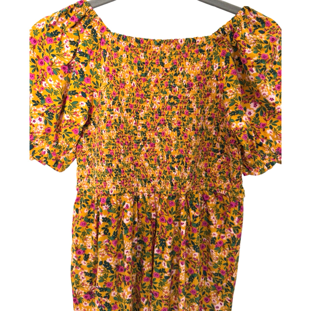 CREWCUTS J. Crew Girls' Sz 10 Floral Smocked Puff Sleeve Wide Leg Jumpsuit - Picture 7 of 10